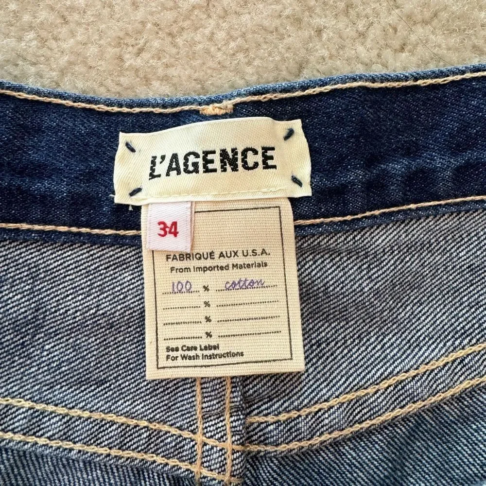Women’s L’agence Audrey Mid Rise Denim Shorts Sz 34 NWT - Picture 2 of 4